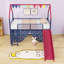 Lit mezzanine simple avec glissade et rideau-419665814