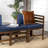 Acacia Patio Sofa with Cushions and Ottoman-977936986-1000791902