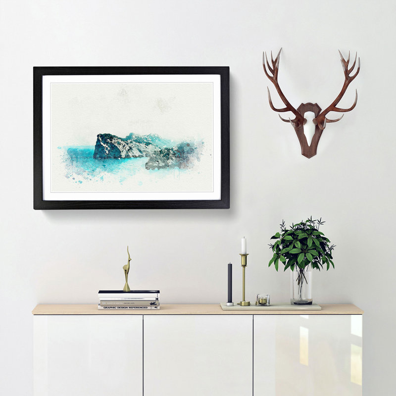 Rock Formations in Spain in Abstract - Picture Frame Graphic Art Print, 35cm H x 50cm W x 2cm D, Black
