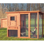 TRIXIE 2-Story Chicken Coop with Outdoor Run, Ramp, Nesting Box, up to 2 Std Chickens or 4 Bantams