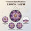 Vitrail de fenêtre en verre coloré 7,8 po H Mandala-2090410432