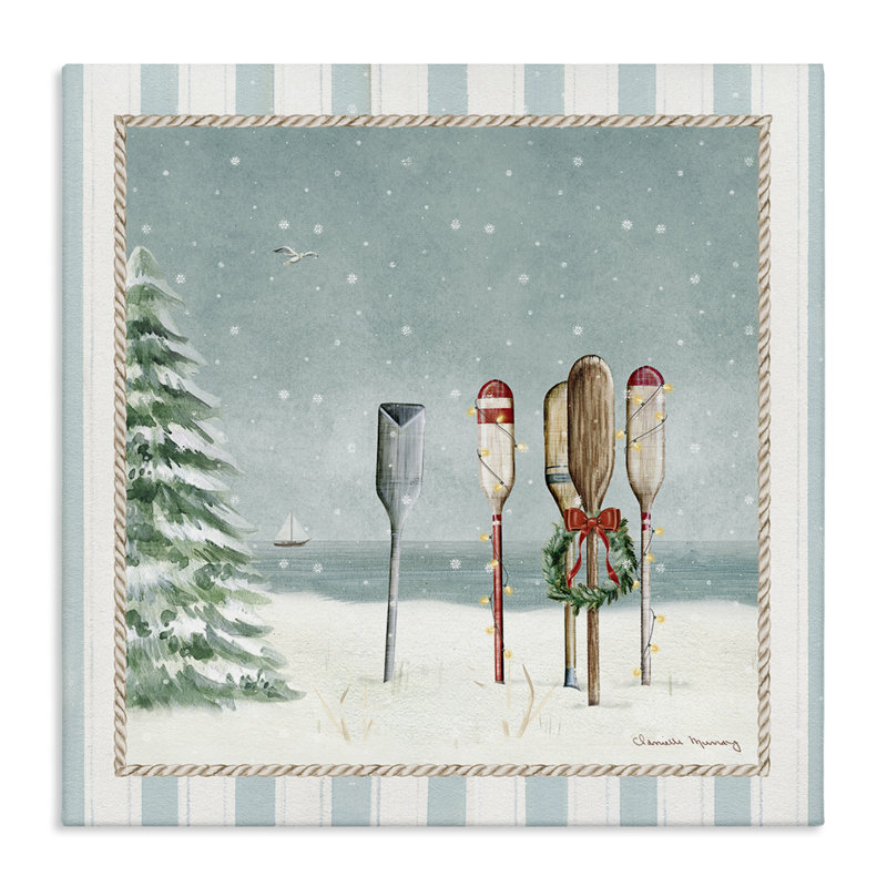 Art mural sur toile Christmas in Newport Oars, conception par Danielle Murray, H 24 po x l 24 po