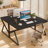 60" Computer Desk for Home Office, Industrial Writing Desk with Metal Frame, Large Workstation Table for Bedroom Apartment Study-710233843-708199116