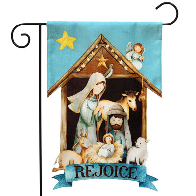 Drapeau de jardin en jute Rejoice
