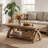 Solid Wood Coffee Table With Storage Shelf, Rustic Rectangular Center Table-1410245374