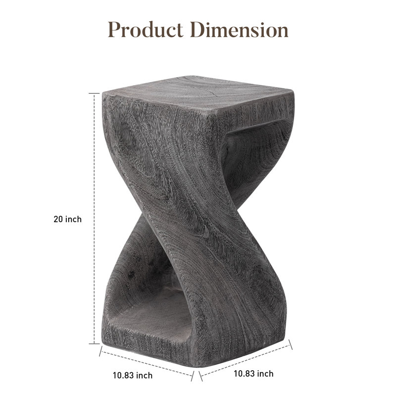 Outdoor Twisted Concrete Side Table, 1