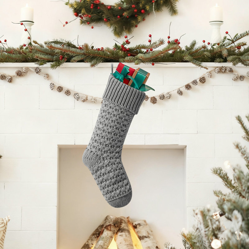 Chaussette de Noël chaussettes de Noël, Gris