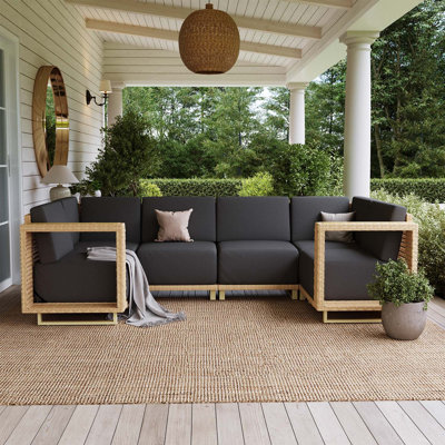 Eila 6 Pieces Wicker Outdoor Conversation Sets With 10'' Ultra-Thick Cushions