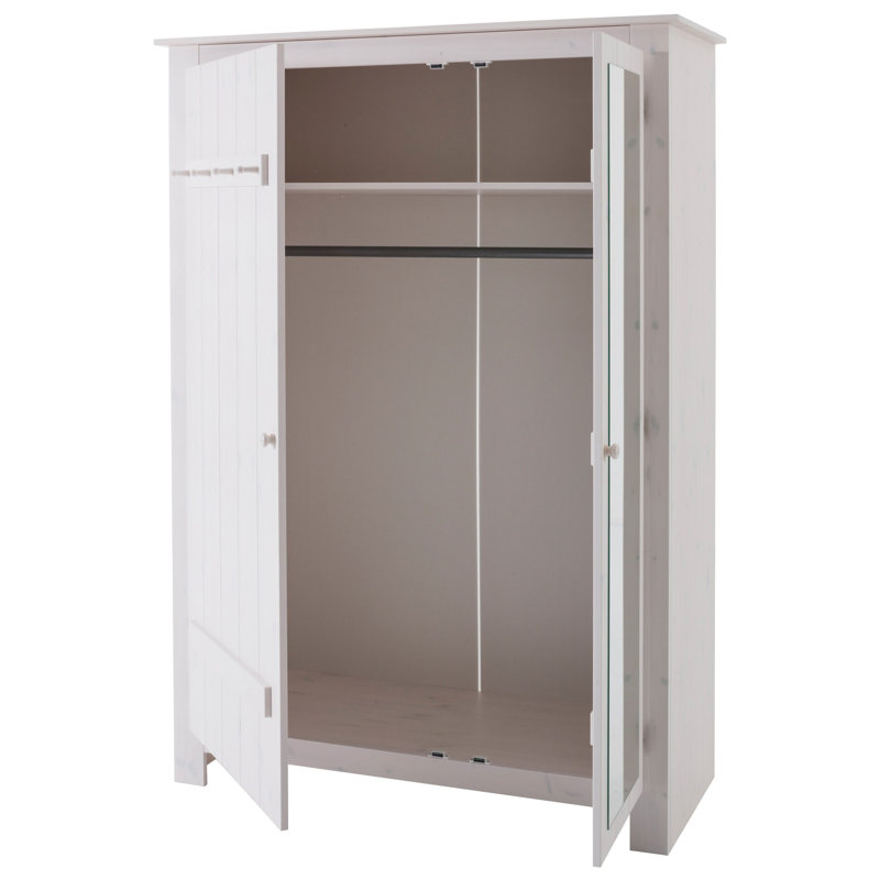 Youssouf 2 Door Solid Wood Wardrobe, White