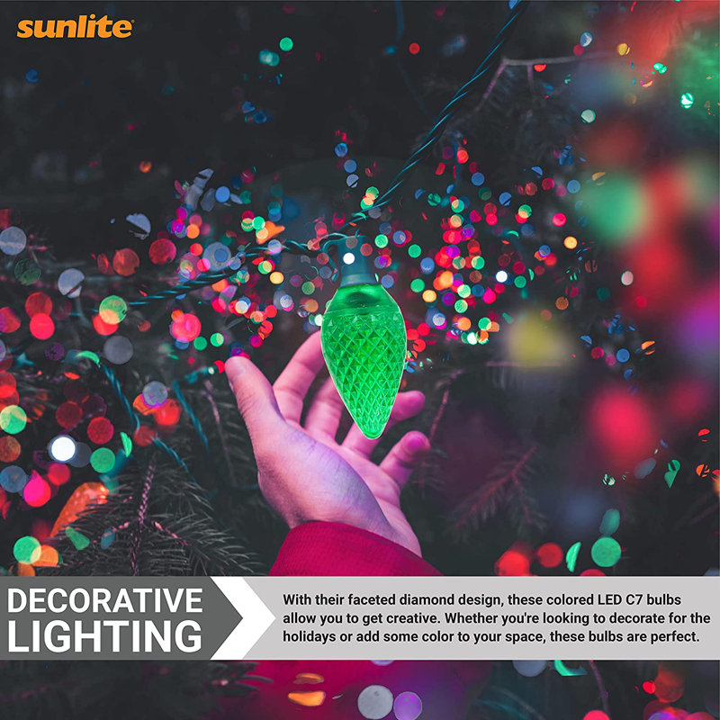 0.4 Watt (7 Watt Equivalent), C7 LED Non-Dimmable Light Bulb, Non-adjustable E12/Candelabra Base