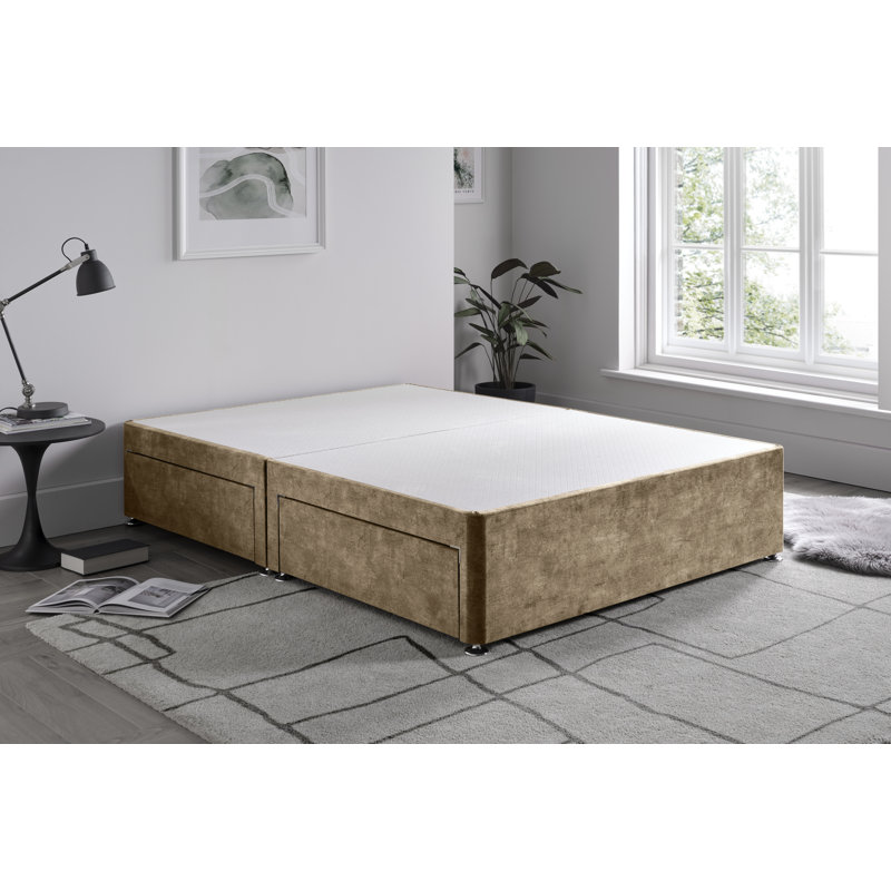 Marble Divan Bed Base, Kingsize (5'), Mink, 4 Drawers