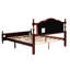 Grand lit avec tête de lit tapissier élégante et stable - Grand panneau confortable cerisier pin