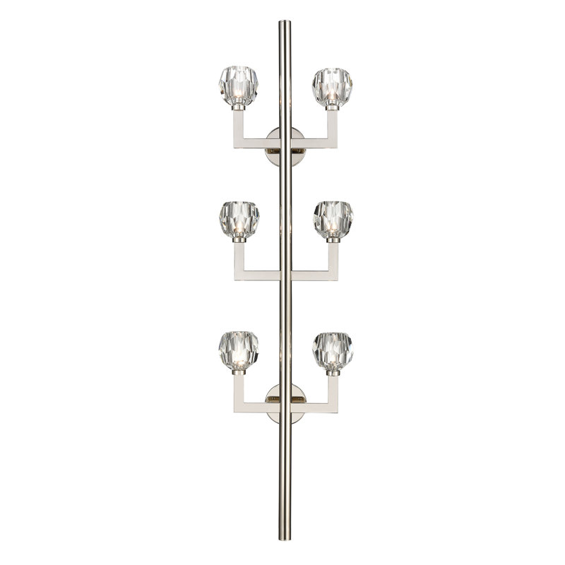 Aged Brass 60" Dimmable Crystal Wall Sconce