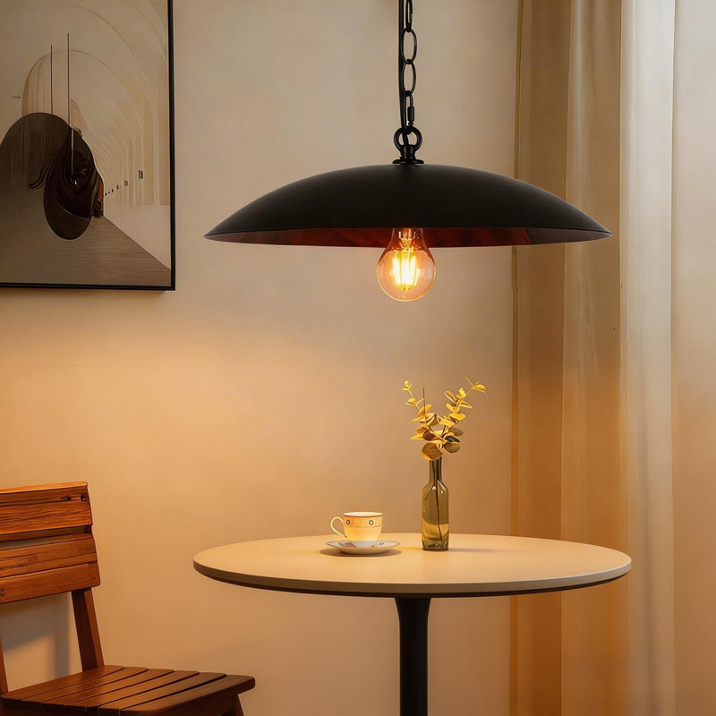 17.7-Inch Farmhouse Pendant Light Modern Kitchen Island Lighting Matte Black, Matte Black