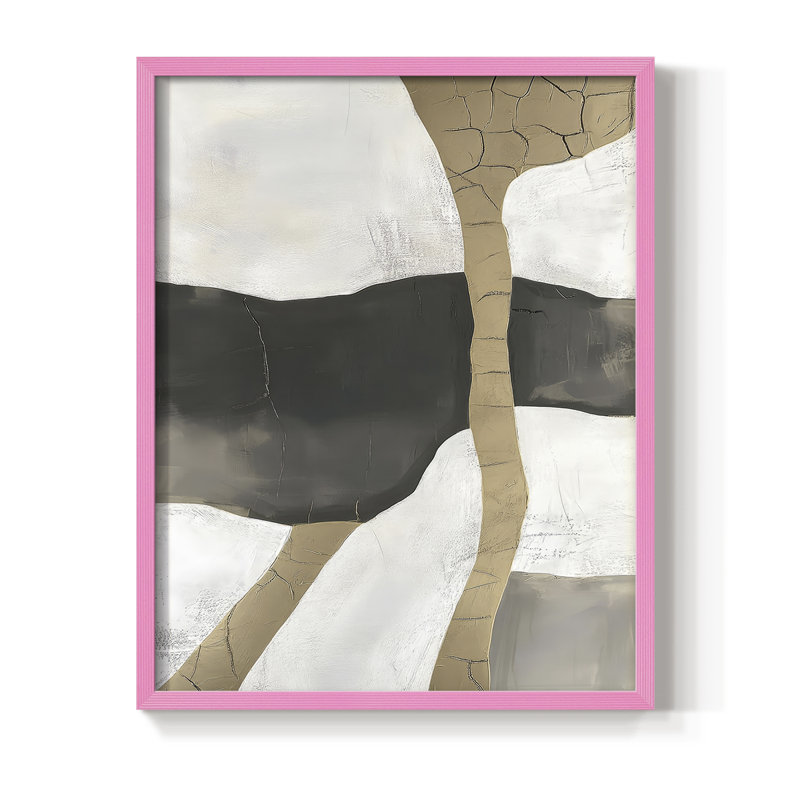 Abstrait, reproduction encadrée, prêt à accrocher, Rose, H 10 po x l 8 po