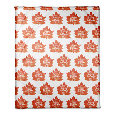 Fall Leaves Pattern Hand Woven Throw Blanket