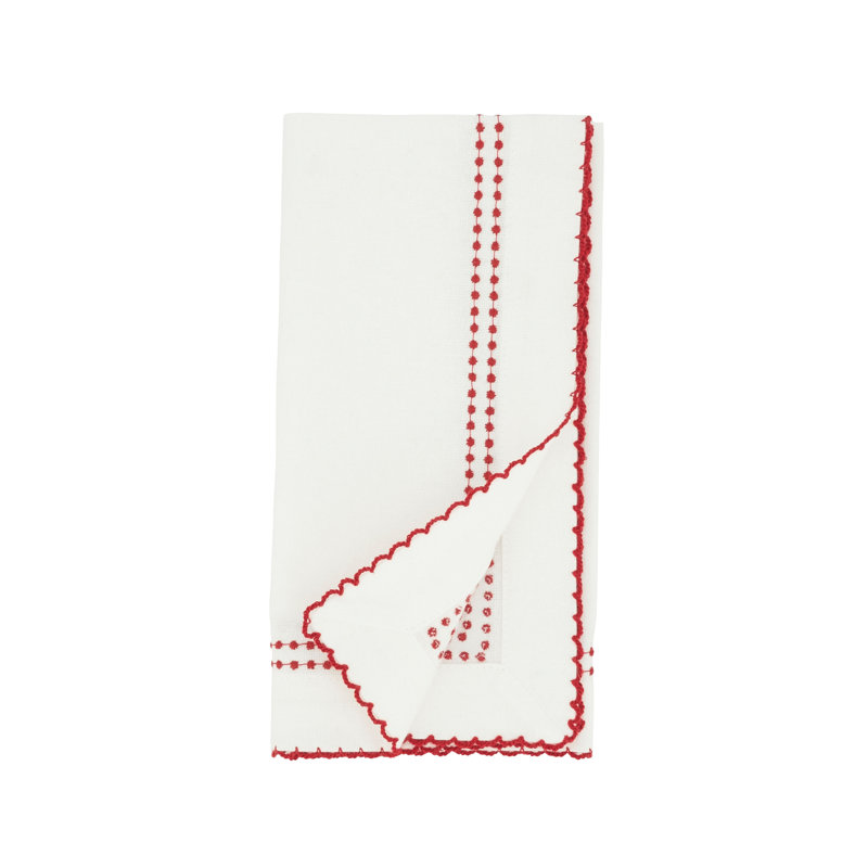 Satchell Cotton Square Napkin, Red