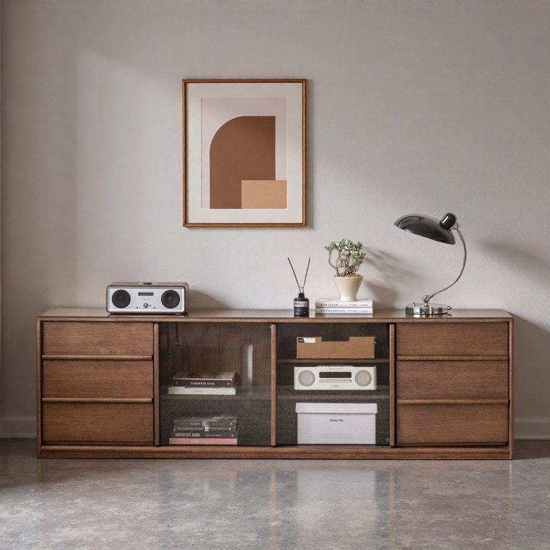Simple Solid Wood TV Cabinet