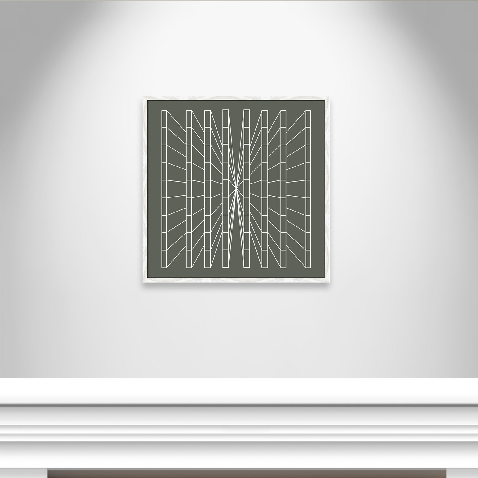 Olive Perspective by Sandi Hauanio, 27.5" H x 27.5" W x 0.75" D, White Wood Grain