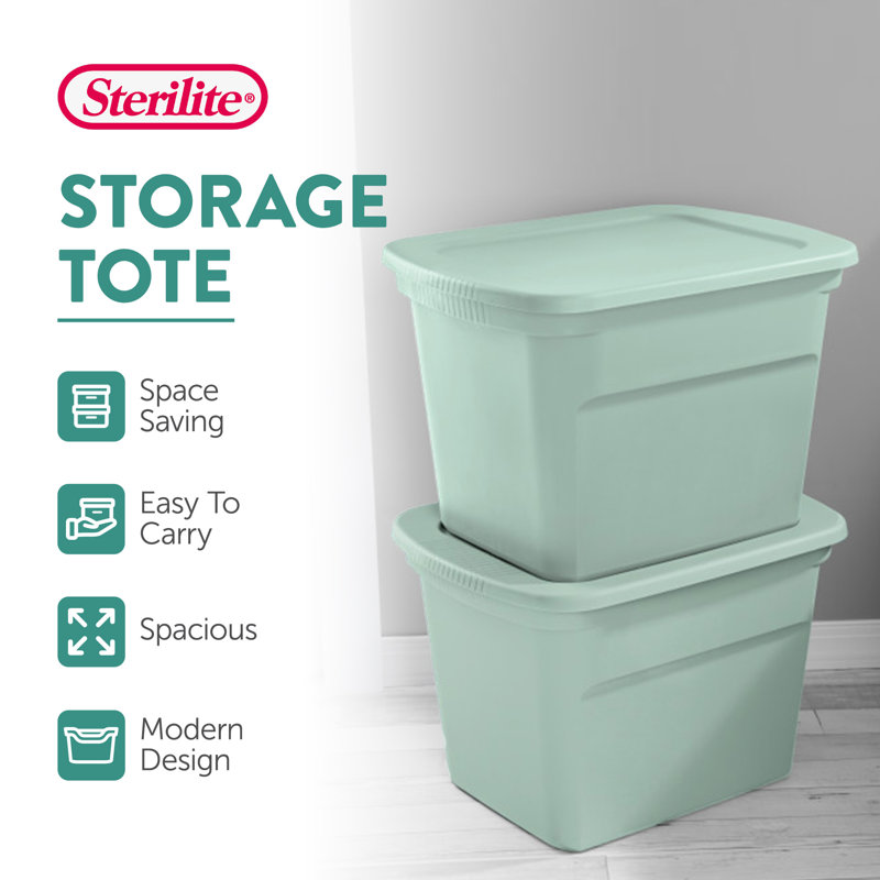 Sterilite Plastic Stackable Storage Tote Container Bin