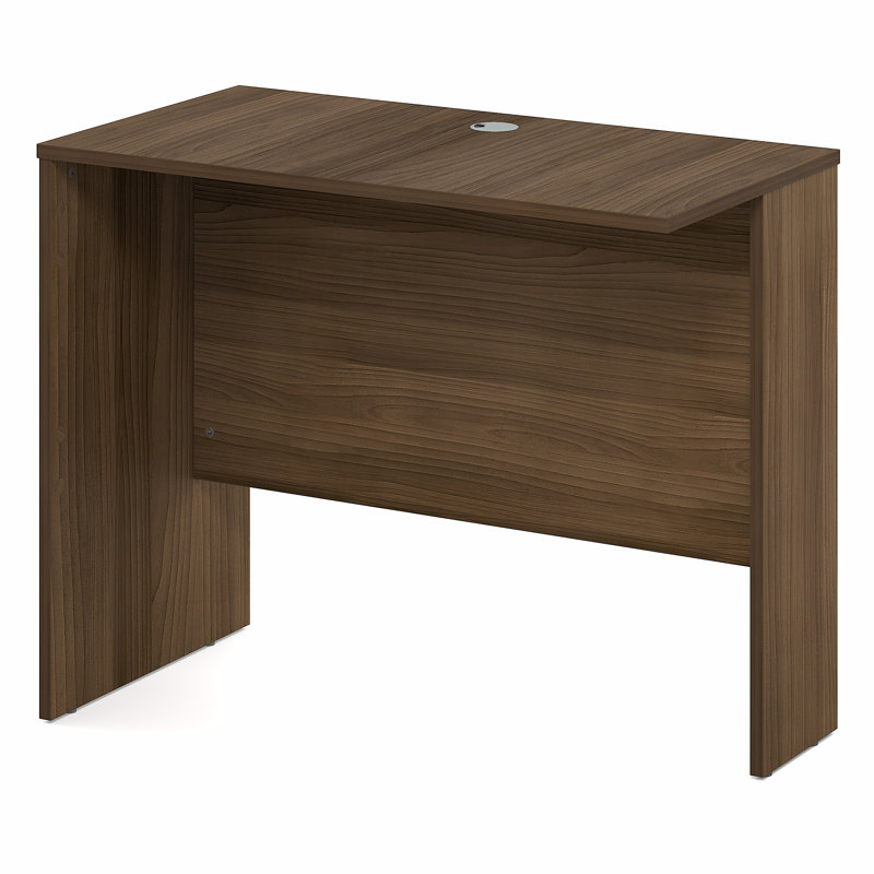 Furinno ROGER Office Desk Return, 35 Inch Desk Return, Reversible Return with Desk Cord Grommet, For Home Study, Office, Modern Walnut