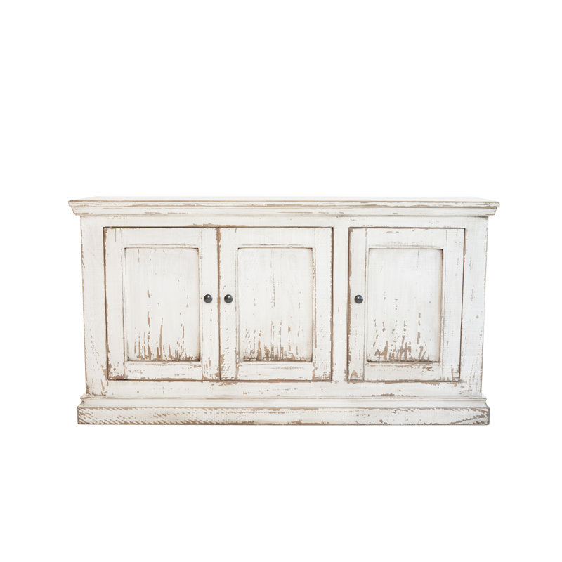 Koski 35" Tall 3-Door Cabinet, White