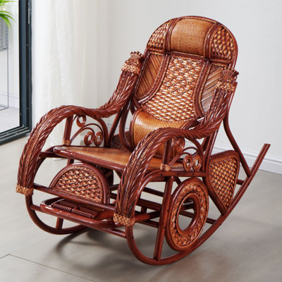 Elegant leisure home rattan woven rocking chair