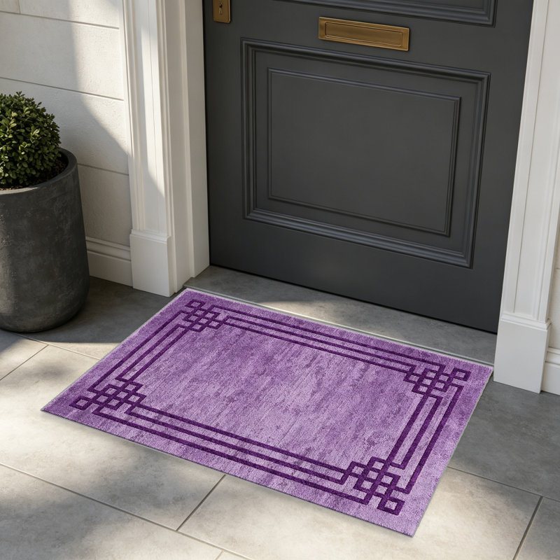 Purple Geometric Border area rugs for Living Room, Soft and Comfortable, Suitable for all seasons, easy to maintain, machine washable Indoor floor mat, Under Table Farmhouse suitable for Bedroom, Dining Room, Study, Patio, Balcony, Home Decor