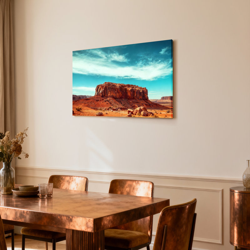 Tableau sur toile tendue représentant un paysage désertique avec des formations rocheuses rouges (lot de 1)