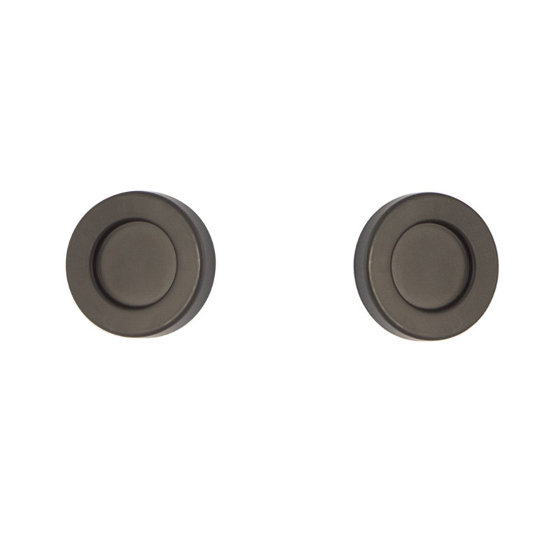 Poignée ronde pour porte de grange, double face, Dos plat