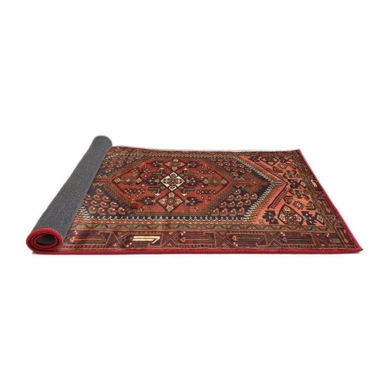 Tapis traditionnel brun / orange / bourgogne, Rond 4 pi