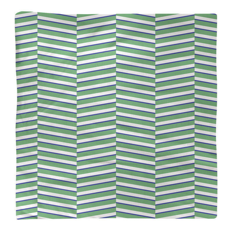 Jaya Cotton Chevron Square Napkin, Green/White, Cotton Twill, 0.1" H x 10" W x 10" D