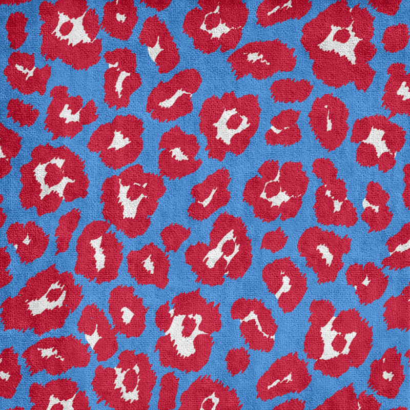 Serviette de plage Holderness, Mélange polyester-coton, Bleu clair / blanc / rouge