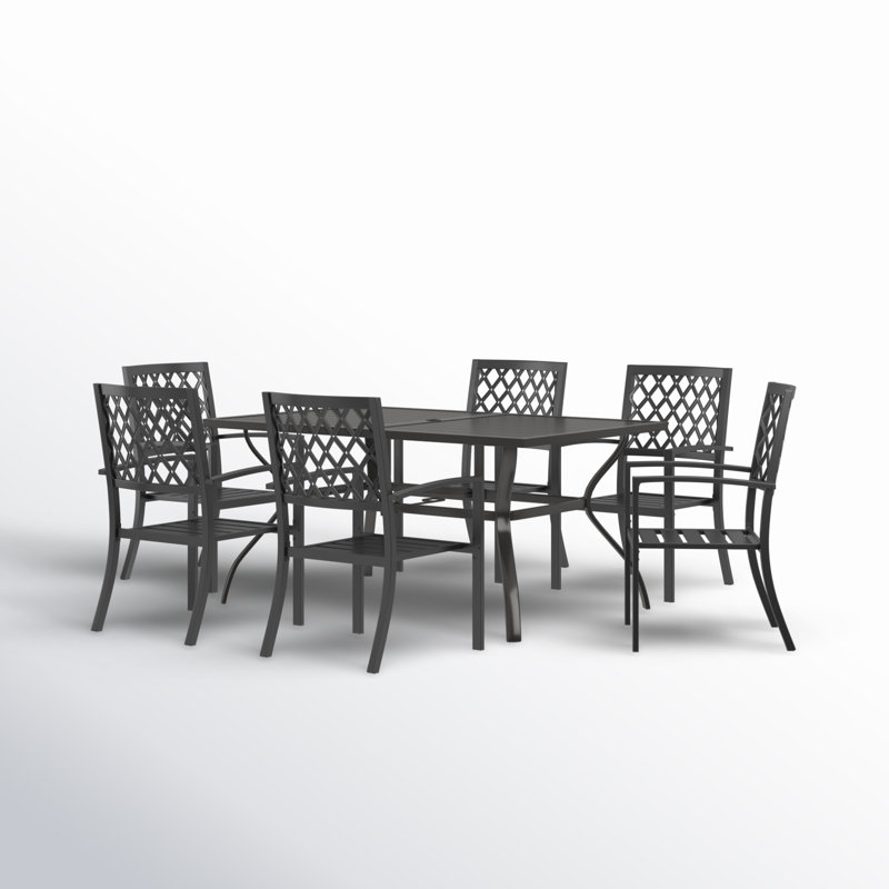 Ensemble repas d'extérieur rectangulaire L 60 po pour 6 personnes Avalisse