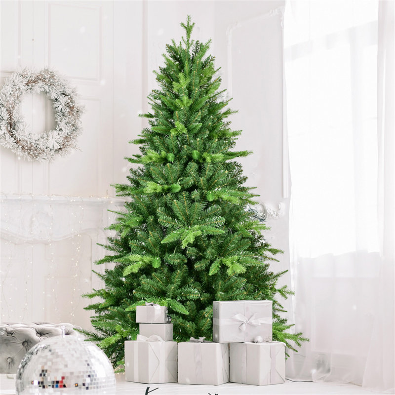 Arbre de Noël en PE et PVC, Jaune, 7'