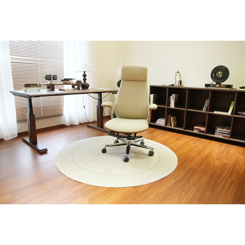 Fauteuil de direction en cuir véritable Caybree, Brun