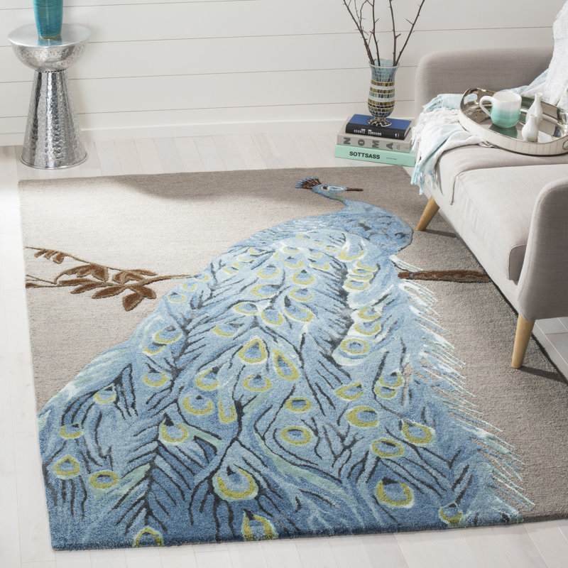 Tapis 60% laine, 20% viscose, 20% coton Rudra, Rectangle 5 pi x 8 pi