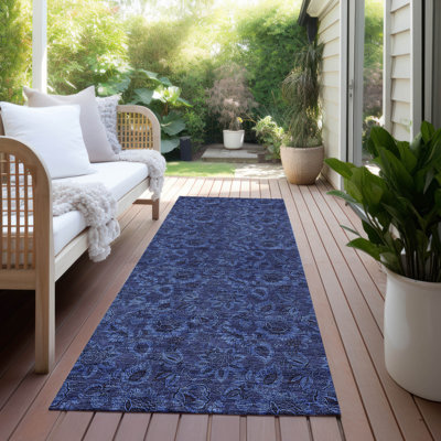 Washable Floral Indoor / Outdoor Rug