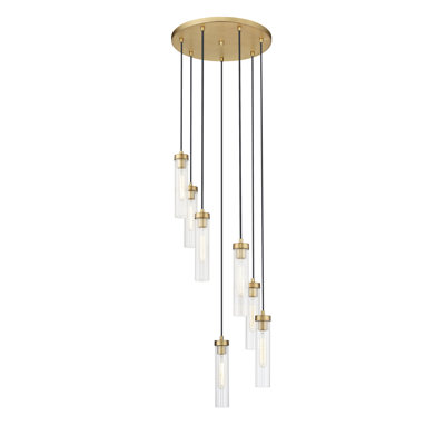 Mortola 7 - Light Steel Dimmable Geometric Chandelier