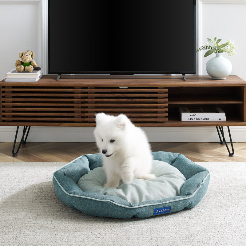Arthur Pet Bed, Large (27.56" W x 25.59" D x 5.8" H), Teal