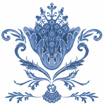Indigo Chintz I