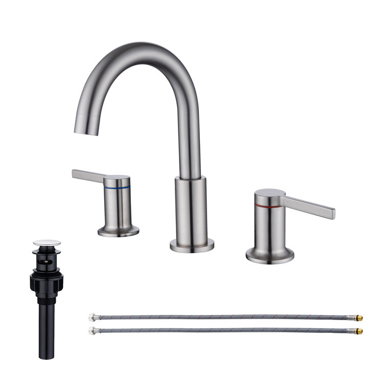 Widespread 2-handle Bathroom Faucet with Drain Assembly
