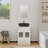 24 In. W X 18 In. D X 32-1/2 In. H Bath Vanity Cabinet In White With Mirror And Sink