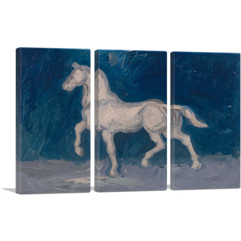 Statuette en plâtre de cheval 1886 - impression de 3 pièces, H 40 po x l 60 po x P 0,75 po