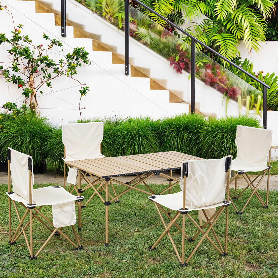 Portable Folding Camping Table with 4 Chairs