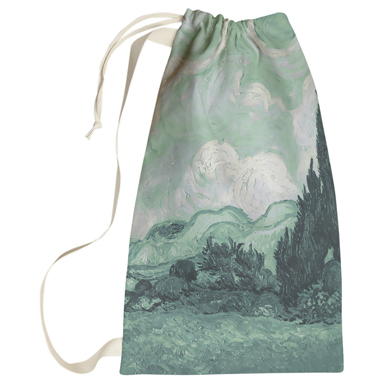 Sac à linge Browerville Wheatfield with Cypresses, Petit (H 64 po x l 20 po x P 1,5 po), Vert