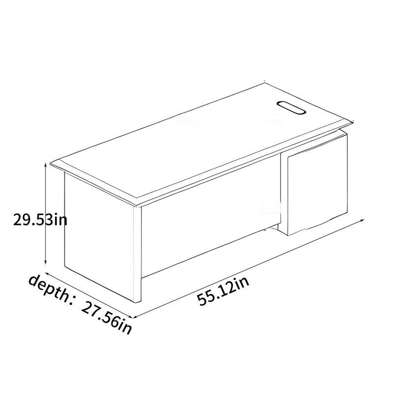 Bureaux de direction Parshva, H 29,53 po x l 55,12 po x P 27,56 po