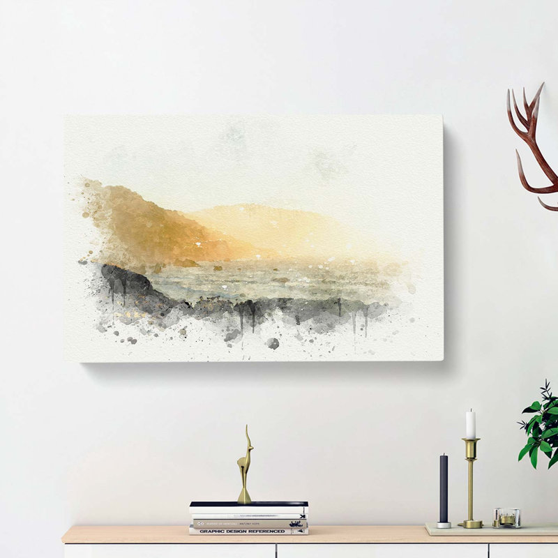 Pacific Ocean in California in Abstract - Wrapped Canvas, 60cm H x 91cm W x 3cm D