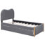 Twin Size Upholstered Platform Bed With Wood Supporting Feet And Twin Size Trundle-1377274555-1377274554