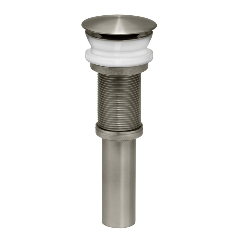 Drain à champignon avec trop-plein Whitehaus - pour ouvertures de 1 3/4 po, Nickel brossé